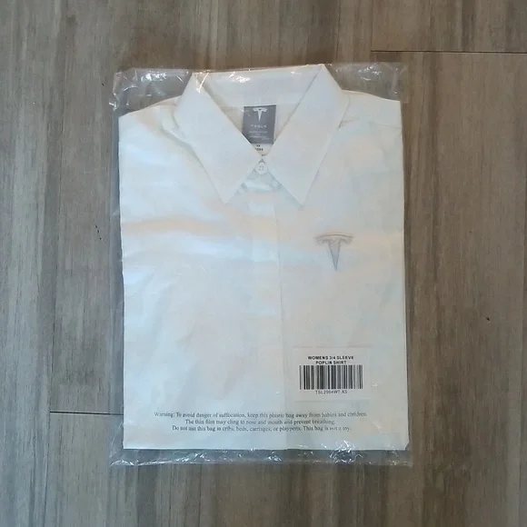 Chemise Femme Tesla Grise à Boutons - Taille Small, Neuf Sans étiquette, Style Décontracté